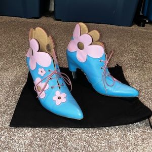 John Fluevog Tauri Flower Laceup Bootie